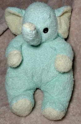 "Felpa de sonajero de elefante de peluche verde menta Baby Ty Elephant 12"" vintage 2000"  Foto 1 de 4