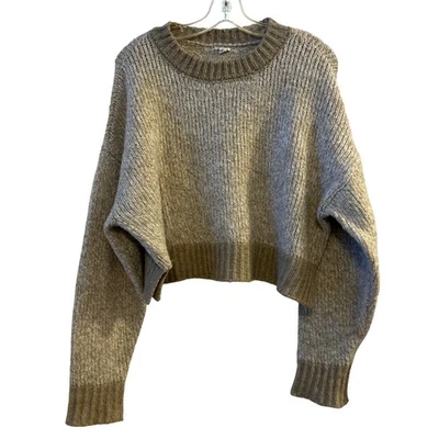 GARAGEM Suéter Feminino Tamanho Grande Malha Pulôver Gola Redonda Taupe Marled - Imagem 1 de 4