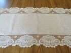 Vintage Doily Ivory 37x16" Dresser Table Scarf Gorgeous Detailed Lace B5036