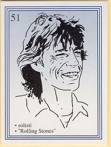 1990s Finnish Pop Film Star Card Fame Alias #51 Mick Jagger Rolling Stones - Bild 1 von 2
