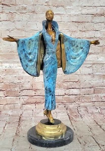 Escultura de bronce Art Deco de J. Erte hecha a mano obra de arte de calidad de museo fundido en caliente - Imagen 1 de 10