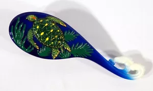 Spazzola per capelli artistica dipinta a mano design tartaruga marina verde T005S - Foto 1 di 2