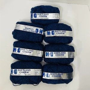 7 Shetland Charm 100 % reine Wolle Garn Vintage 1 Oz. Blue Jay Shade 308 Lot C1291 - Bild 1 von 5