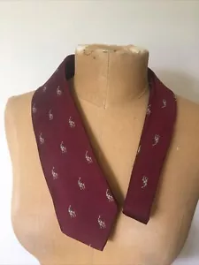 Polo Ralph Lauren Saks Fifth Avenue Pony Logo Wine Colored Silk Tie - Picture 1 of 9