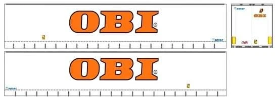 Nuova Grafica Oby Fai Da Te adesiva trasparente per rimorchi Herpa 1/87. - Immagine 1 di 1