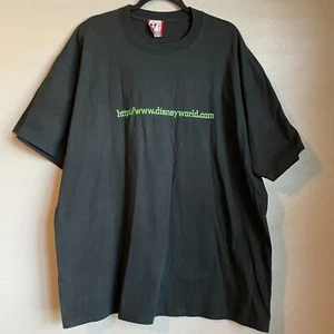 T-shirt nera vintage cucita Walt Disney World dot com anni 90 rara esclusiva taglia XXL - Foto 1 di 14