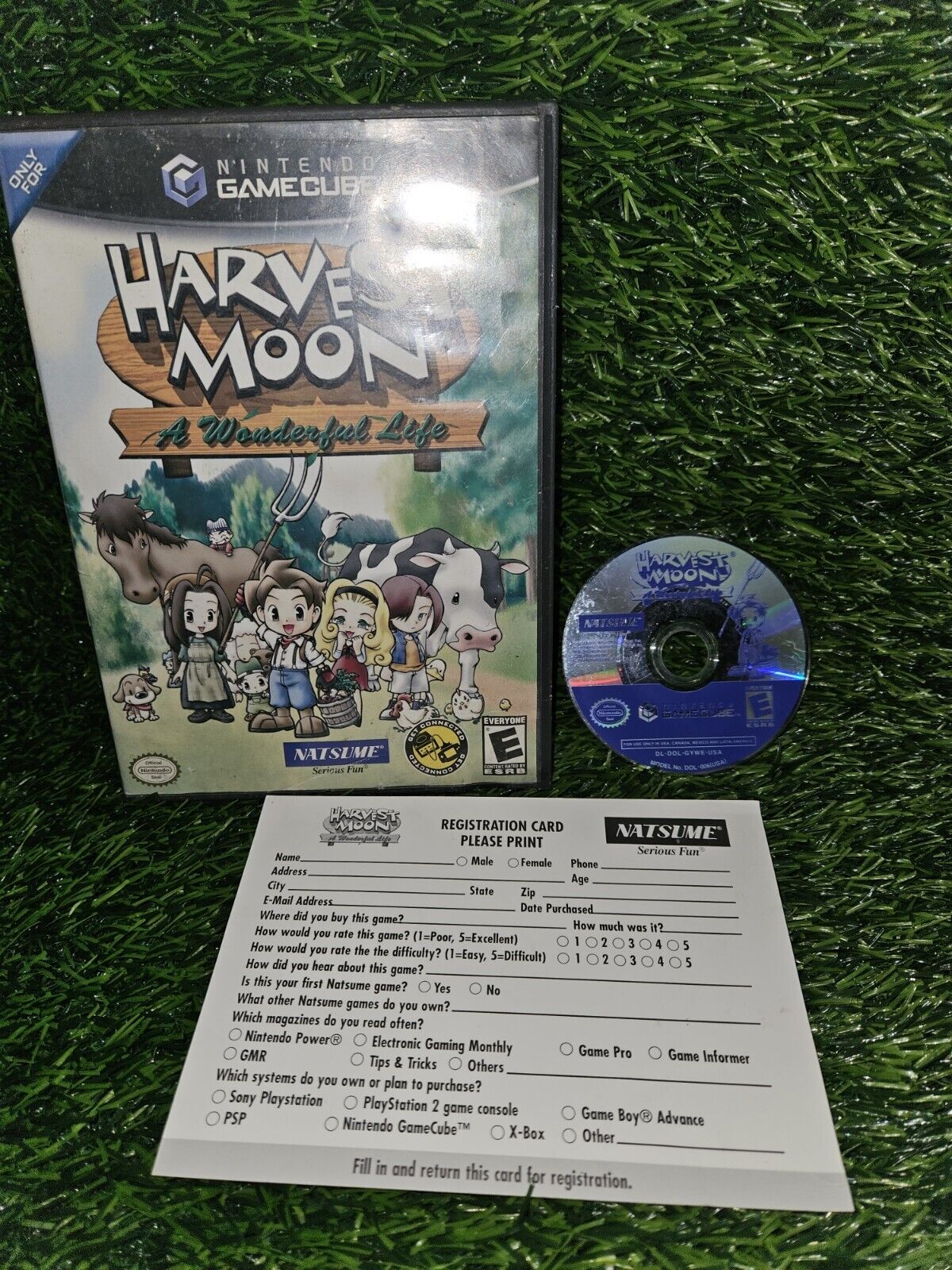Harvest Moon: A Wonderful Life (Nintendo GameCube) No Manual Tested Reg Card