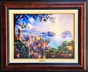 Thomas Kinkade Pinocho 12 x 18 Enmarcado Clásico - Imagen 1 de 6