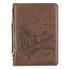 Brown Forest Faux Leather Bible Cover: On Wings Like Eagles - Isaiah 40:31