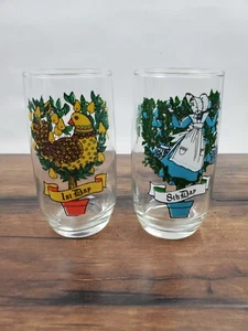 Vtg 12 Days of Christmas Jeannette PA Glassware Cup Tumble 1st Day & 8th Day - Picture 1 of 6