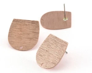 1 par de postes de pernos cepillados 1 orificio forma oblonga cobre crudo 20x19 mm 3976 - Imagen 1 de 2