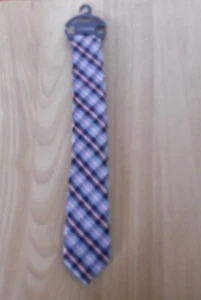 BOYS' CHAPS NAVY/PINK PLAID NECK TIE - NEW WITH TAG - Picture 1 of 3