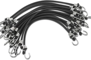 15 Pack Heavy Duty Bungee Cords with Hooks 11 Inch Mini Rubber Bungee Cord Elast - Picture 1 of 12
