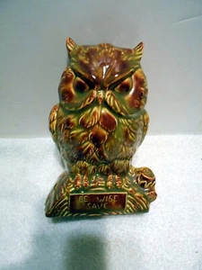VTG MCM Owl Be Wise Save Ceramic Piggy Still Bank So very Cute - Picture 1 of 4
