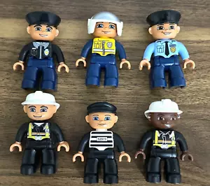 *Lot of 6* LEGO Duplo Figure Police Firefighter Fireman Robber *All different* - Picture 1 of 2