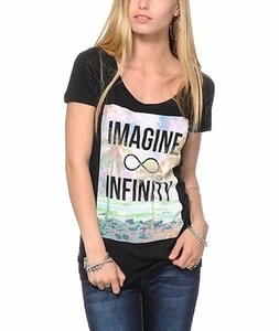 T-shirt donna IMAGINE INFINITY maglietta nera - Foto 1 di 1