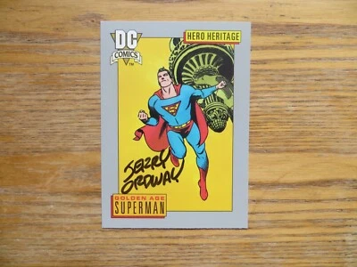 1991 DC UNIVERSE 1 GOLDEN AGE SUPERMAN CARD # 16 SIGNED JERRY ORDWAY ART, POA - Image 1 of 2