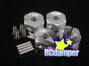 ALUMINUM 14MM x 7MM HEX DRIVE ADAPTER S 4PCS AXIAL 1/10 EXO RR10 BOMBER - Picture 1 of 1