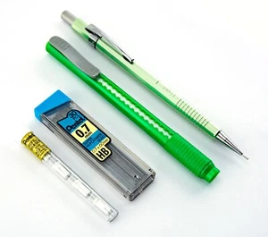 Pentel Sharp Mechanical Pencil Celadon Green 0.7mm Refill Leads Clic Eraser Lot - Picture 1 of 4