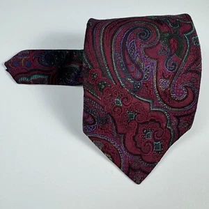 Vintage Polo Ralph Lauren Tie Mens Embroidered Paisley Silk Multicolor USA - Picture 1 of 11