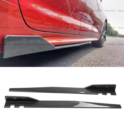 For Lincoln MKZ 46" Side Skirt Extension Rocker Panel Splitter Carbon Fiber - Image 1 of 4