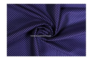 Blue & White Indian Cotton Fabric Men's Women's Shirt Fabric Upholstery By Yard - Picture 1 of 3