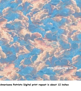 American Patriots Digital Print cotton quilt fabric Kaufman Eagle Flight Sky - Picture 1 of 12