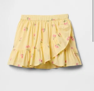 Gap Girls Light Yellow With Pink Cherry Print Skort Size S 6-7 Year NWT - Picture 1 of 4
