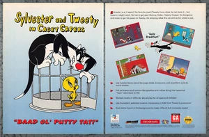 Sylveser and Tweety in Cagey Capers Genesis 2 pagine annuncio arte vintage A 1994 - Foto 1 di 3