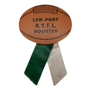 Cinta de fútbol americano Lewiston Porter NYFL Booster Pinback Lew-Port Lancers de colección. - Imagen 1 de 3