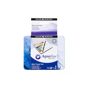 Daler Rowney Aquafine Aquarelle Peinture Mini Voyage Boite Ensemble - Picture 1 of 6