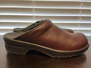 Sanita Chili Brown Leather Nursing Clog Loafer Work Shoe Womens 40 (10 US) - Picture 1 of 10