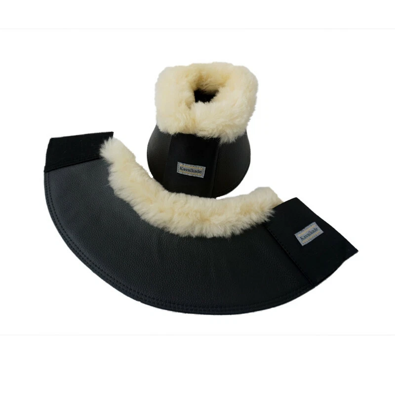 % Kavalkade Hufglocken Lammfellrand KavalPren schwarz/natur -UVP €55,00 -NH - Bild 1 von 3