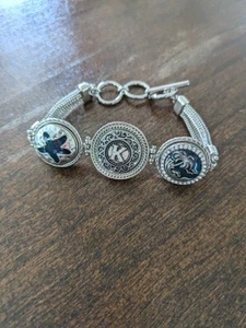 Snap Bracelet With 3 Snap Charms "K" And Sea Beach Theme - Picture 1 of 5
