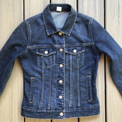 J Crew 长袖蓝色牛仔夹克 XS 码 — 第 1/4 张图片