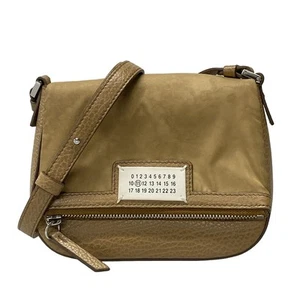 Auth Maison Margiela 5AC S56WF0151 Light Brown Leather Nylon Shoulder Bag - Picture 1 of 20