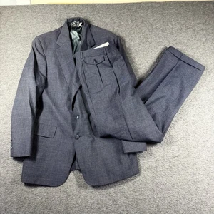 Vtg USA Made Austin Reed 44R 36x30 Gray Plaid Wool Mens Jacket Pants Suit - Picture 1 of 23