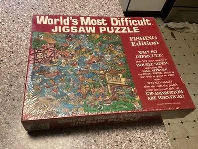 Vintage 1989 New / Sealed World's Most Difficult Jigsaw Puzzle -Fishing Edition - Image 1 of 3