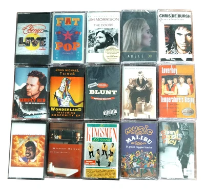 Music Cassette Tapes LOT of 15 Brand NEW NOS Pop Rock Dance Soul BRAND NEW NOS - Image 1 of 4