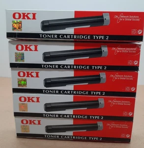 5x Oki " Type 2 " Toner 09002395 Schwarz für Oki OL-400ex (G6525-R60 ) - Bild 1 von 3