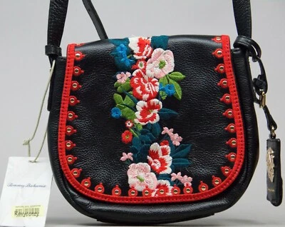 Bolsa de sela Tommy Bahama Amelia preta feminina bolsas de ombro nova com etiquetas - Imagem 1 de 2