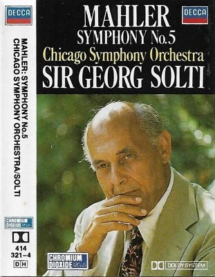 Mahler Symphony No. 5  Sir Georg Solti CASSETTE ALBUM Classical - Image 1 of 4