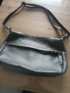 Uumhängetasche/Handtasche Damen  Echt Leder 30 x 22 cm Farbe: steingrau - Bild 1 von 4