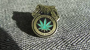 Cannabis Workers Teamsters Union Lapel Pin Marijuana Leaf NEW ORIGINAL AUTHENTIC - Picture 1 of 3