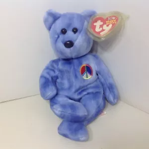 Retired Ty Beanie Baby MWMT PEACE BEAR 10 Years - Picture 1 of 3