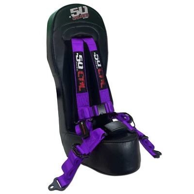 2020+ Polaris RZR PRO XP 4 Seater Rear Bump Seat 4 Point Purple Buckle Harness - Image 1 of 4