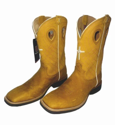 NUEVAS Botas de Vaquero Twisted X Ruff Stock Arena/Cacahuete Puntera Cuadrada Para Mujer Talla 9 Foto 1 de 4