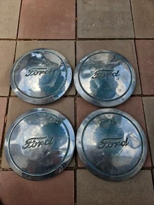 Set (4) 1938 1939 Ford Pickup Truck P4 Dog Dish 10" Poverty Hubcap 1 TON 8 Lug - Picture 1 of 11