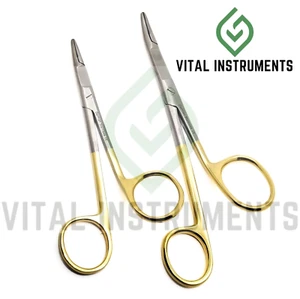 TC Gillies Nadelhalter 5"" & 6,5"" zahnärztlich chirurgisches Instrument Goldgriff deutsch - Bild 1 von 1