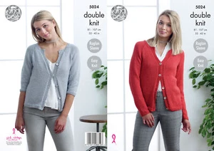 King Cole Damen Doppelstrickmuster Langarm oder 3/4 Raglanärmel Strickjacke 5024 - Bild 1 von 3
